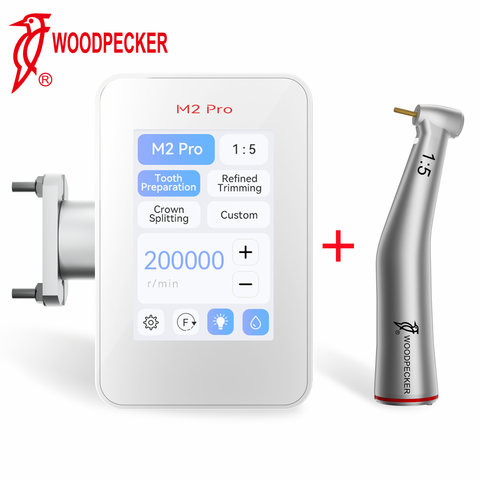 Woodpecker M2 Pro Dental Built-in Electric Motor + 1:5 High Speed Contra Angle