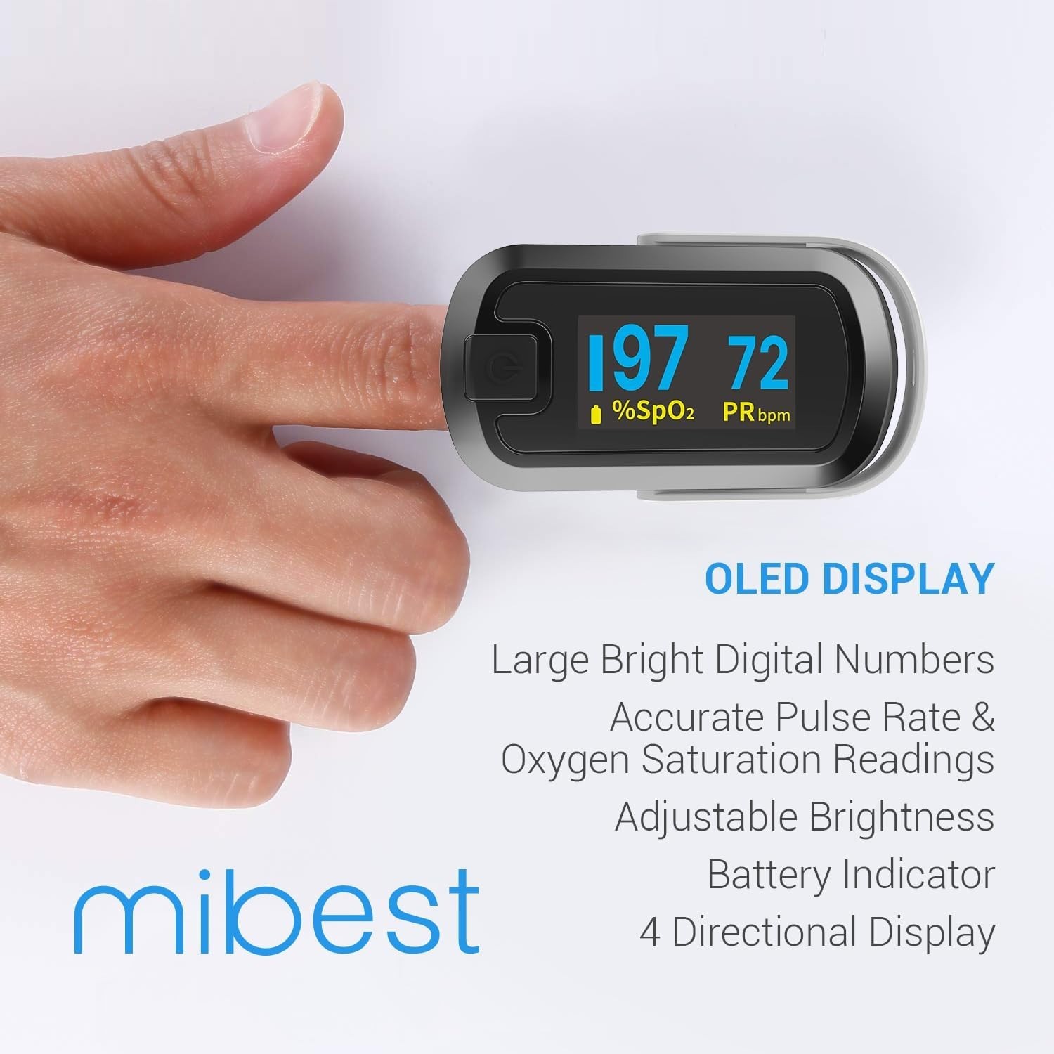 Pulse Oximeter Oxygen Sensor Finger Blood SpO2 Heart Rate Monitor Compact
