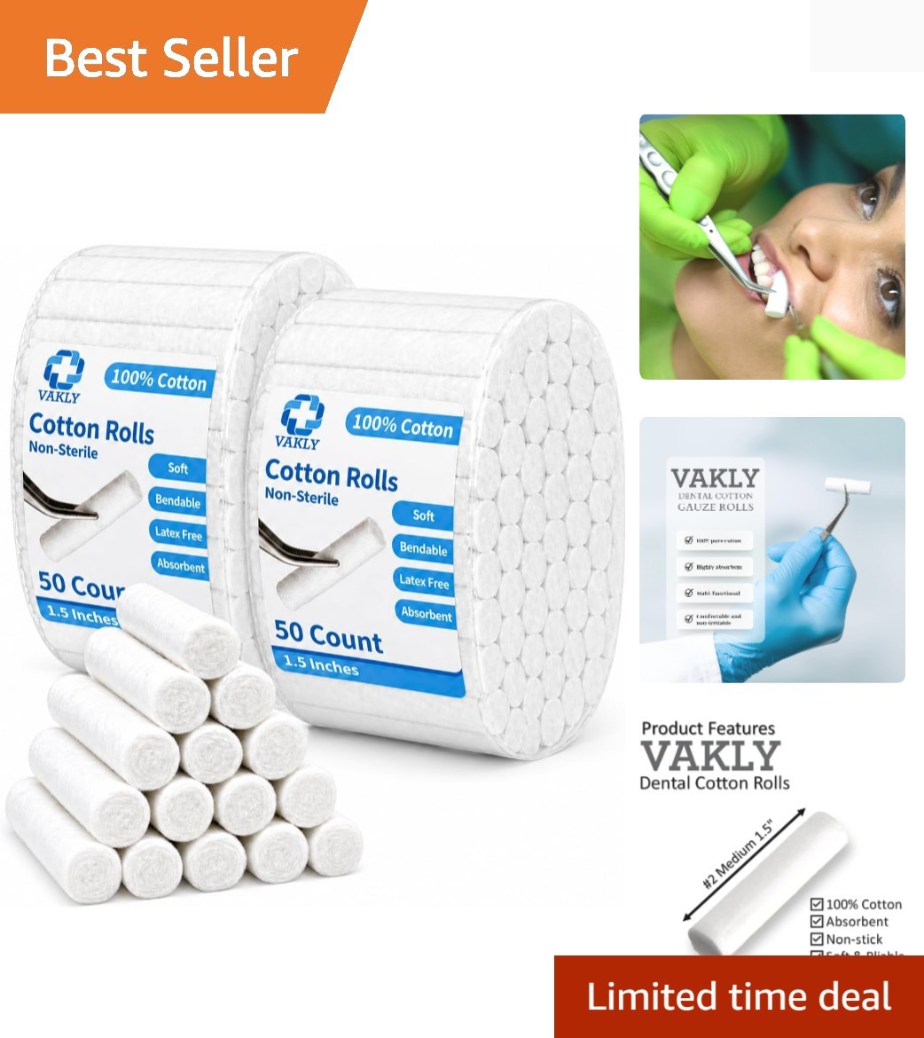 Versatile 100 Count Cotton Rolls 1.5″ for Teeth Whitening, Nosebleed Control
