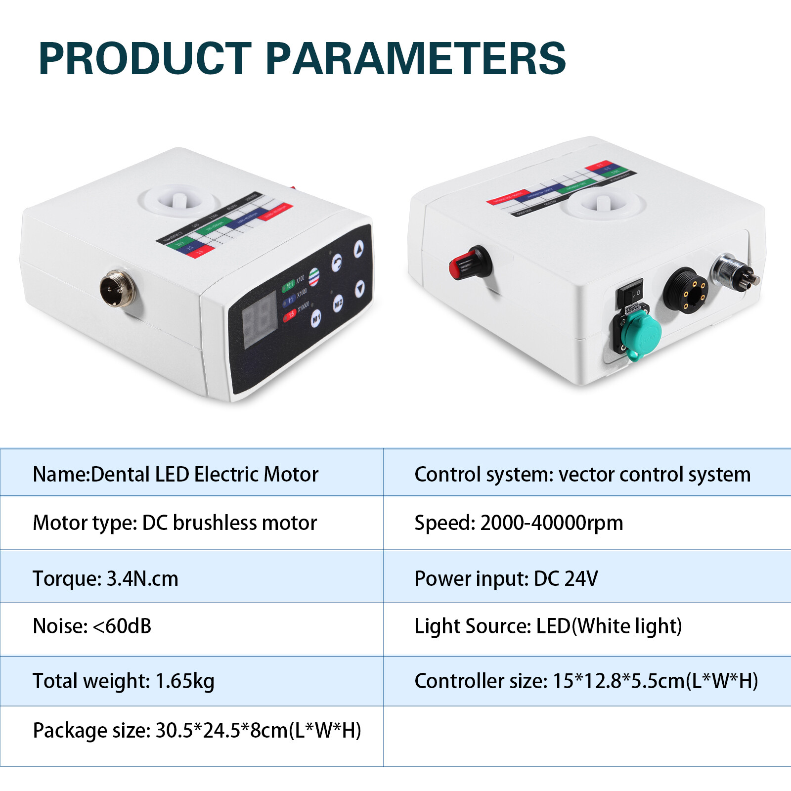 Dental LED Electric Brushless Micro Motor with Water Tank /1:5 LED Contra Angle
