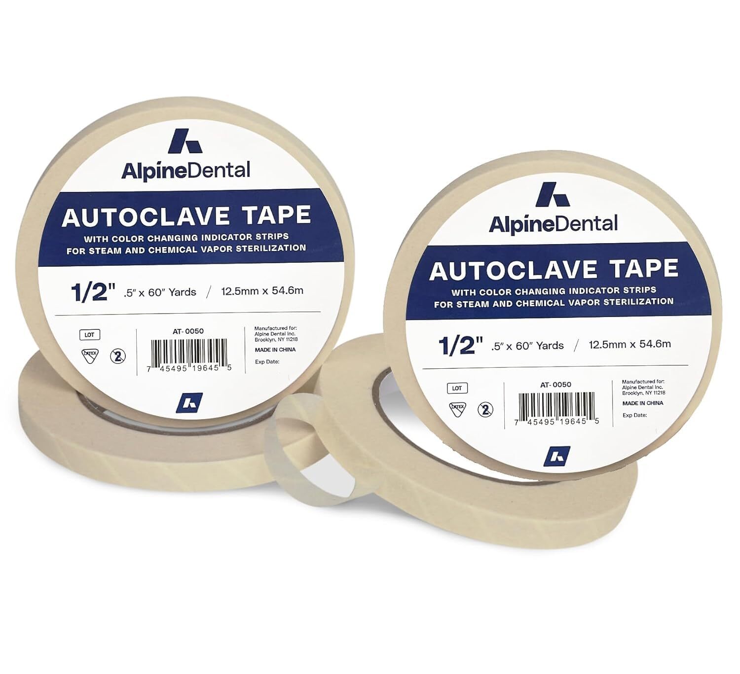 2 x 60 Yd Rolls Autoclave Tape 1/2″ – Indicator Strip for Dental Surgical Tattoo