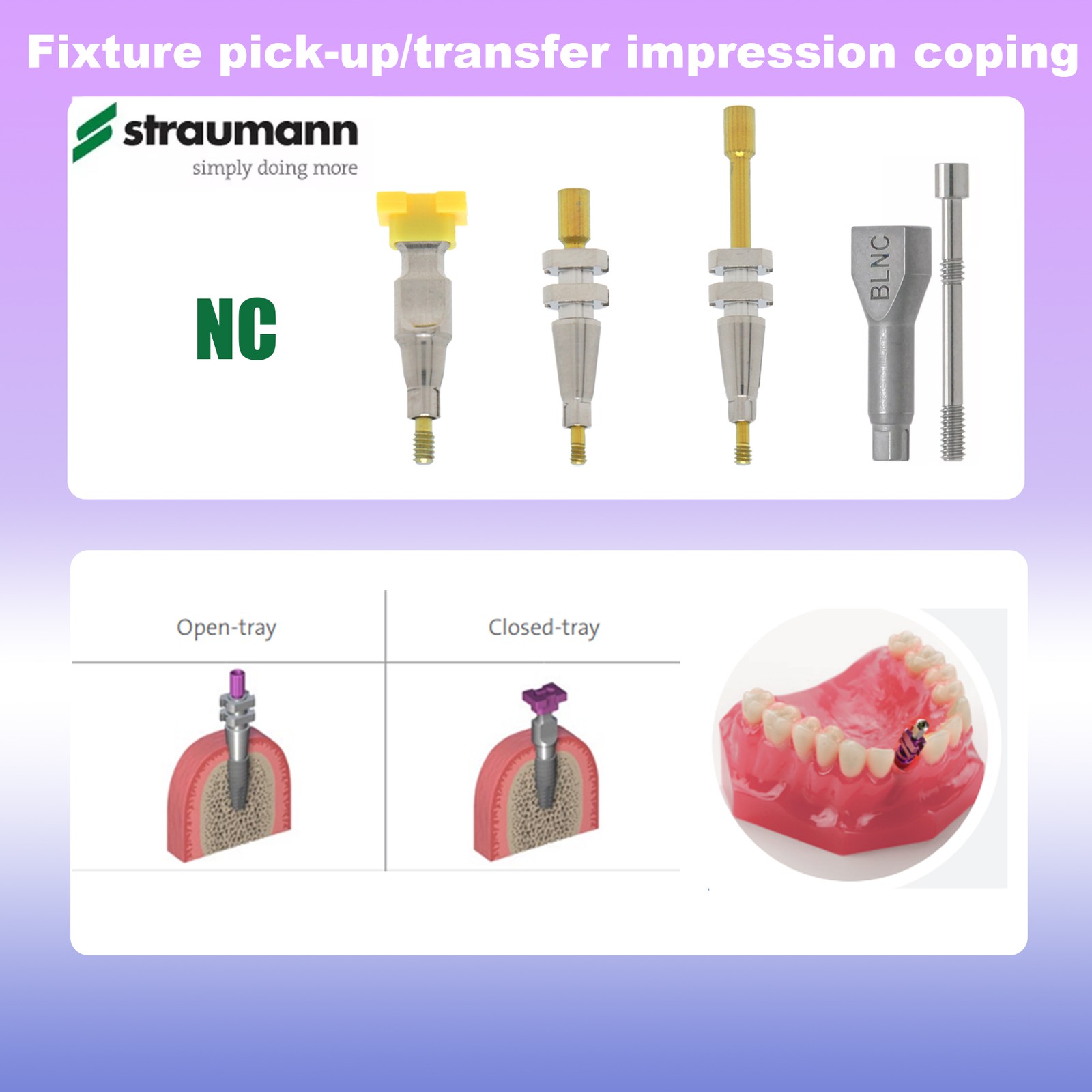 US Dental Transfer Tray Open/Closed/Analog Impression Coping RC/NC Straumann ITI