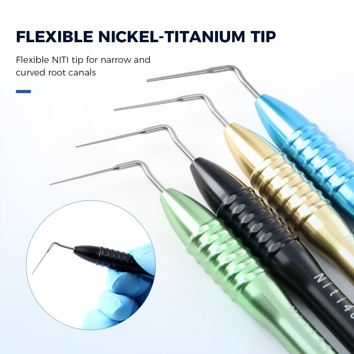 Dental Endo Condenser Gutta Percha Tips NITI Stainless Hand Plugger Set 35-120