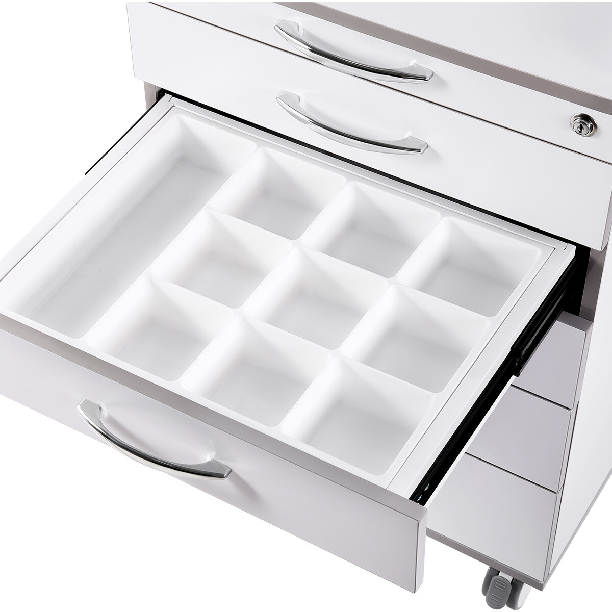 Portable Delivery Unit with Air Compressor /Mobile Dental Cart Trolley Cabinet