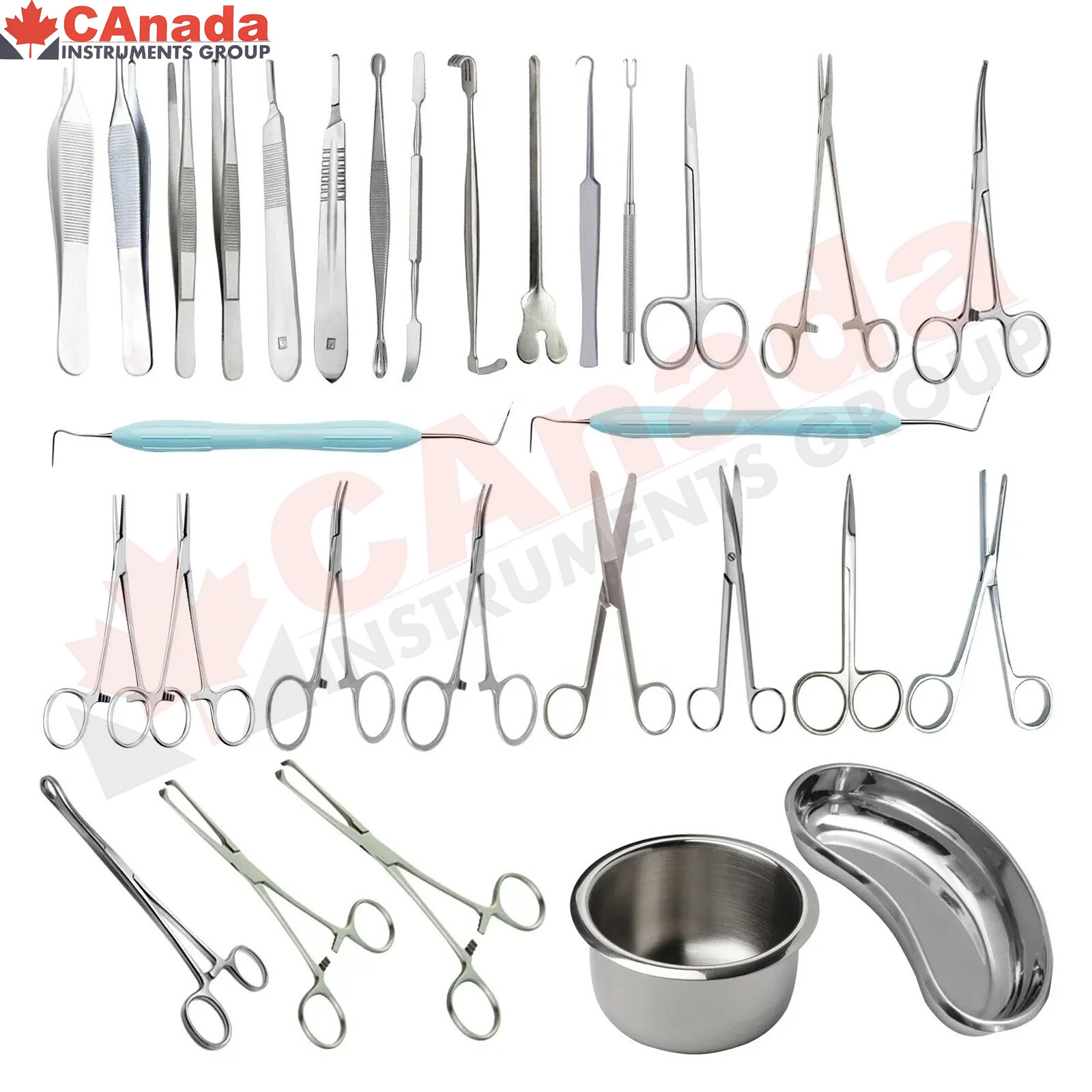 Set Of 30pcs General Medial Dressing Wound Excision Surgical Instruments