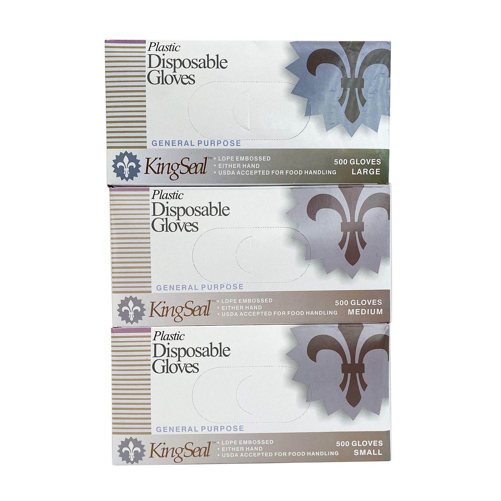 2000 Count Kingseal Light Duty Poly Disposable Gloves Powder-Free Latex-Free