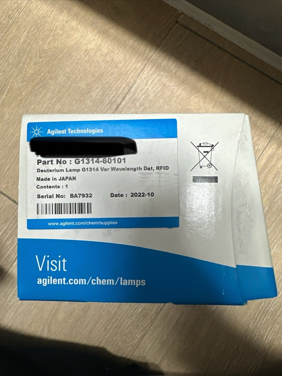 Brand new original Agilent G1314-60101 Deuterium VWD Lamp with RFID