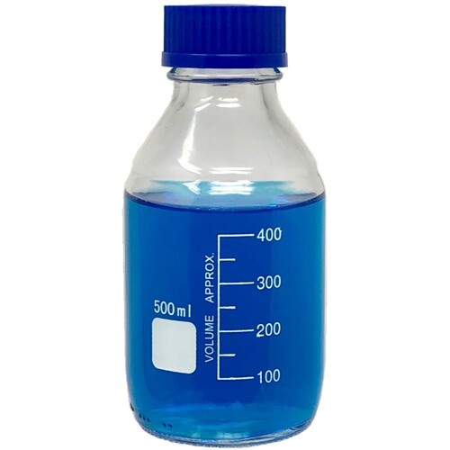 500ml Glass Media Bottle, Round, GL45 Screw Cap, Karter Sci 251M11 (Pack 10)