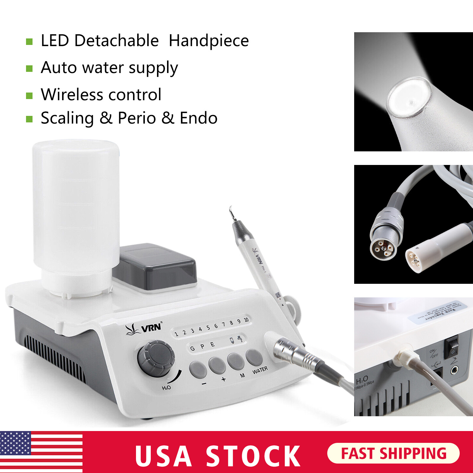 Auto Water Supply Dental Ultrasonic Piezo Scaler LED Handpiece Liquid Dosing ty
