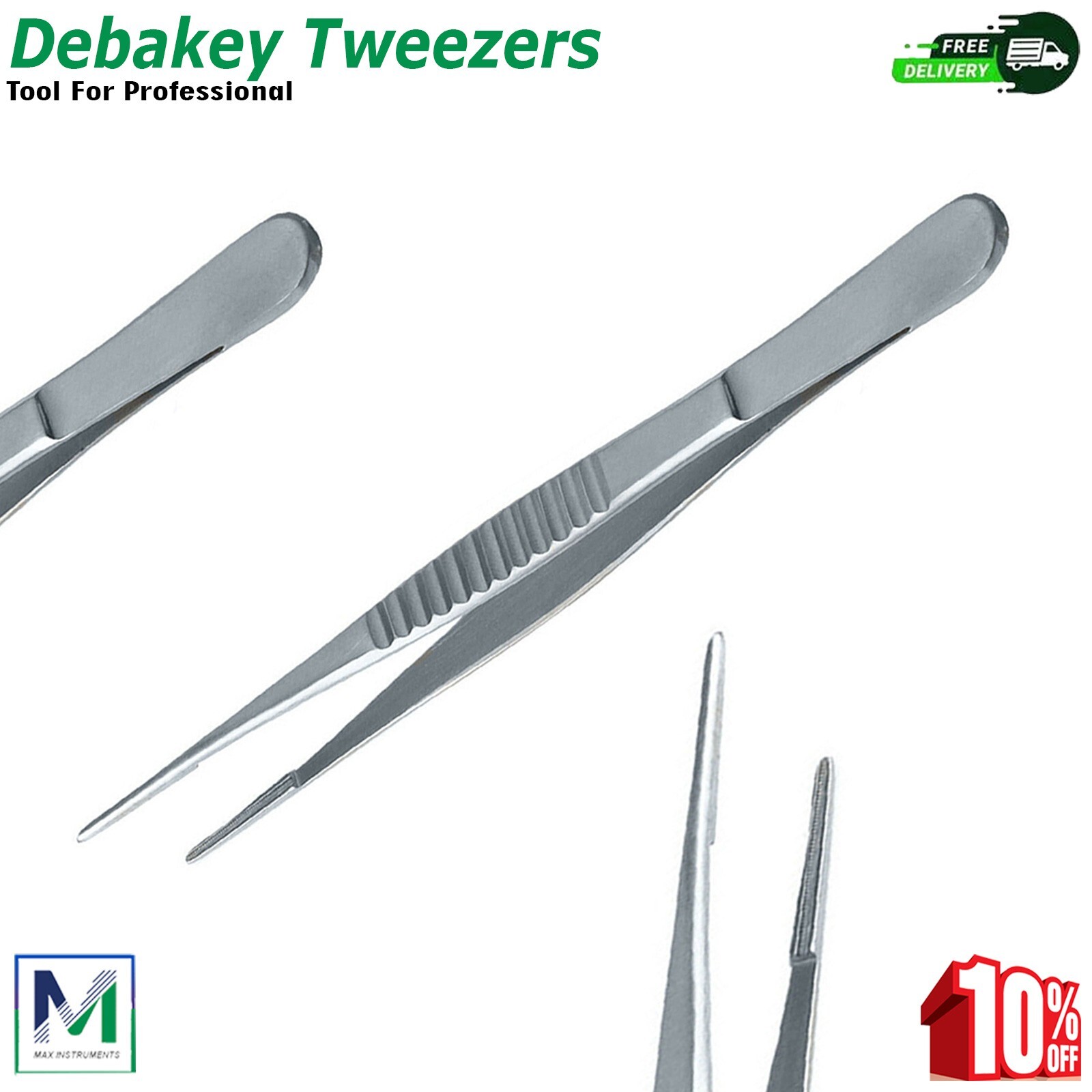 6″ DeBAKEY Vascular Tissue Forcep Atraumatic Surgical Instruments ENT Veterinary