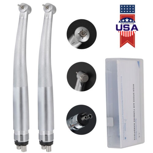 2Pcs Dental High Speed Handpiece Pediatric Push Button Mini Small Head 4 Hole US