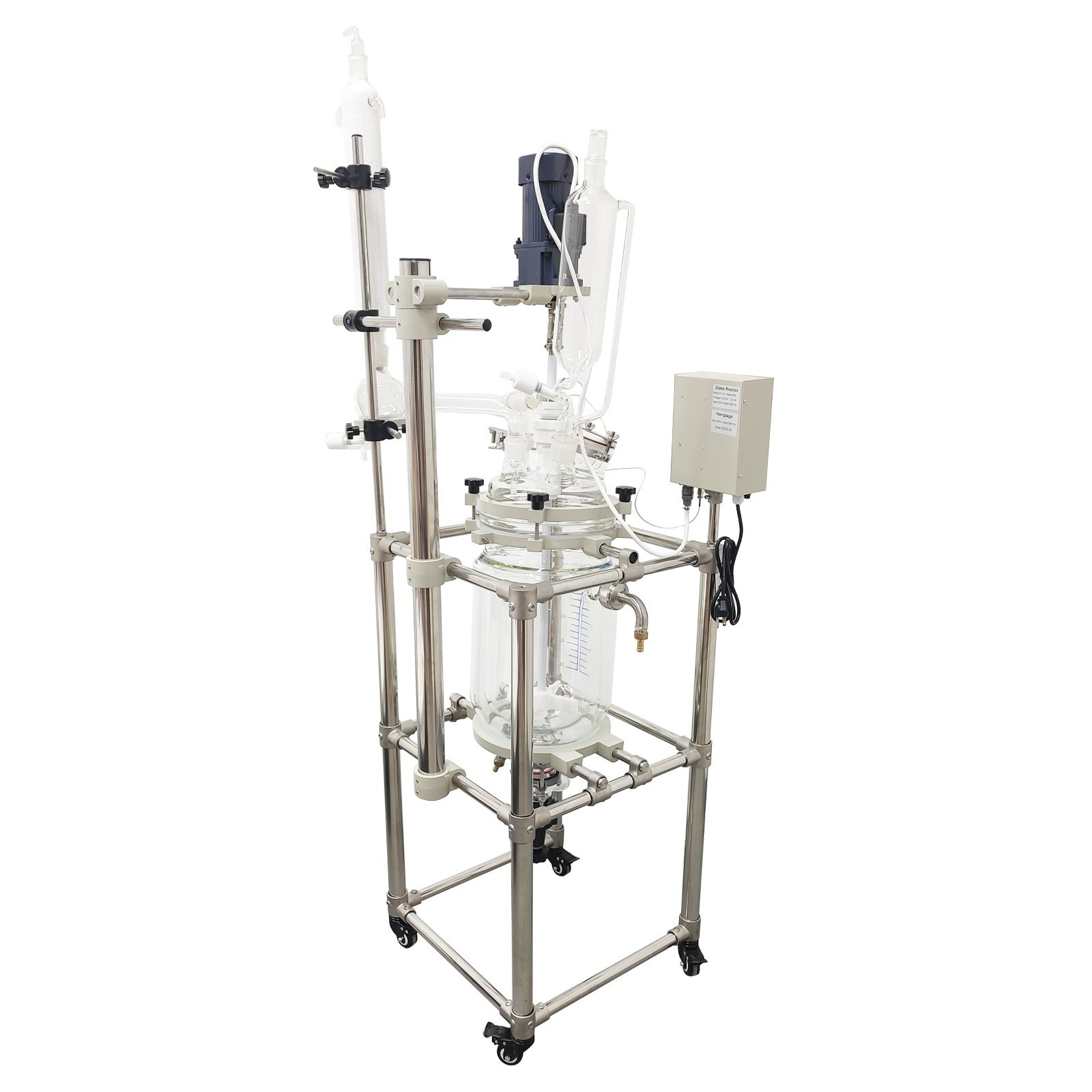 10L Double-layer Glass Reaction Kettle 110V for Material Stirring Heating 110V