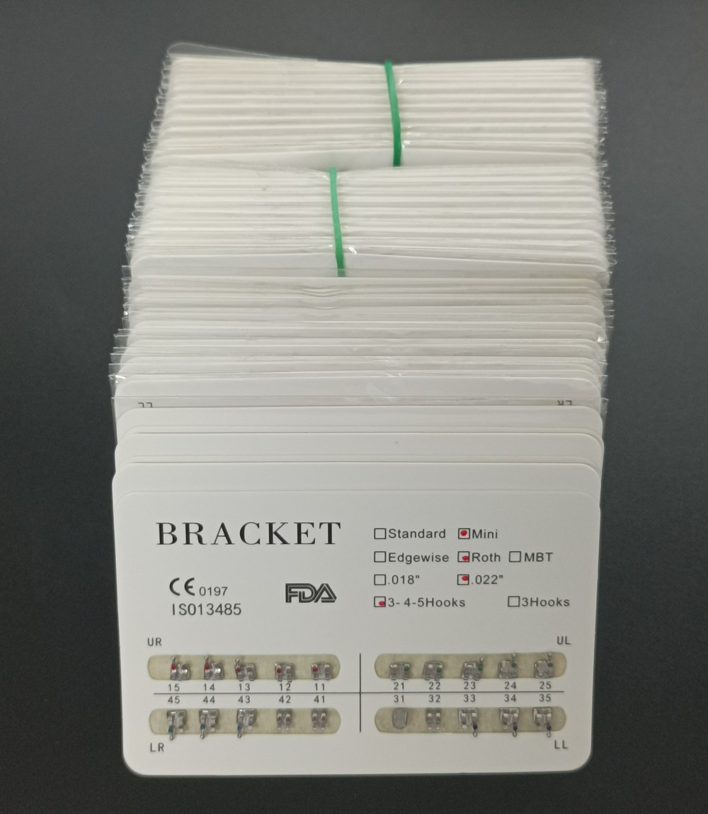 20Pcs/Set Dental Orthodontic Metal Brackets Braces Mini Roth 022 345 Hooks MIM