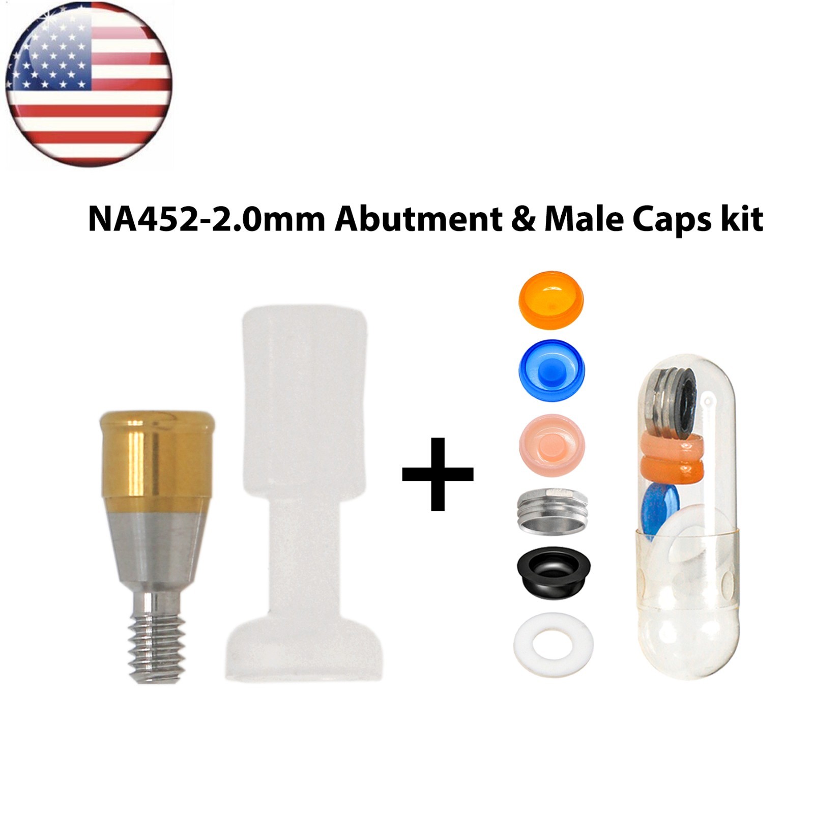 US Dental RP Locator Tapered Abutment Fits Nobel Biocare Active Dia ∅4.3mm 1-5mm