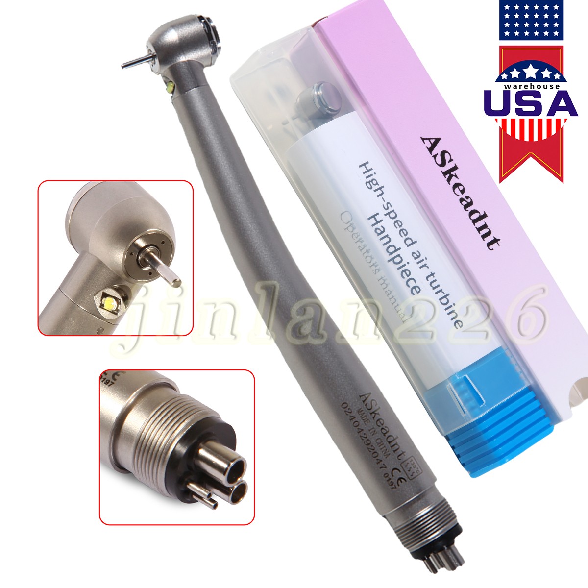 Dental High Speed Handpiece with LED/without LED Air Turbine 4 Hole NSK Style