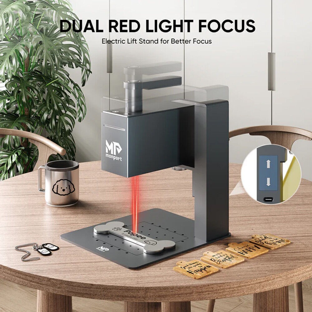 Monport 6W Diode Laser Engraver Marking Machine Handheld Electric Lifting 2 in1