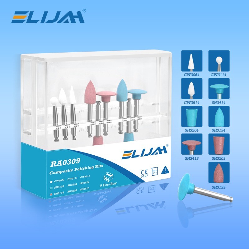 RA 0309 Dental Composite Polishing Kit For Low-speed Contra Angle Handpiece 9pcs