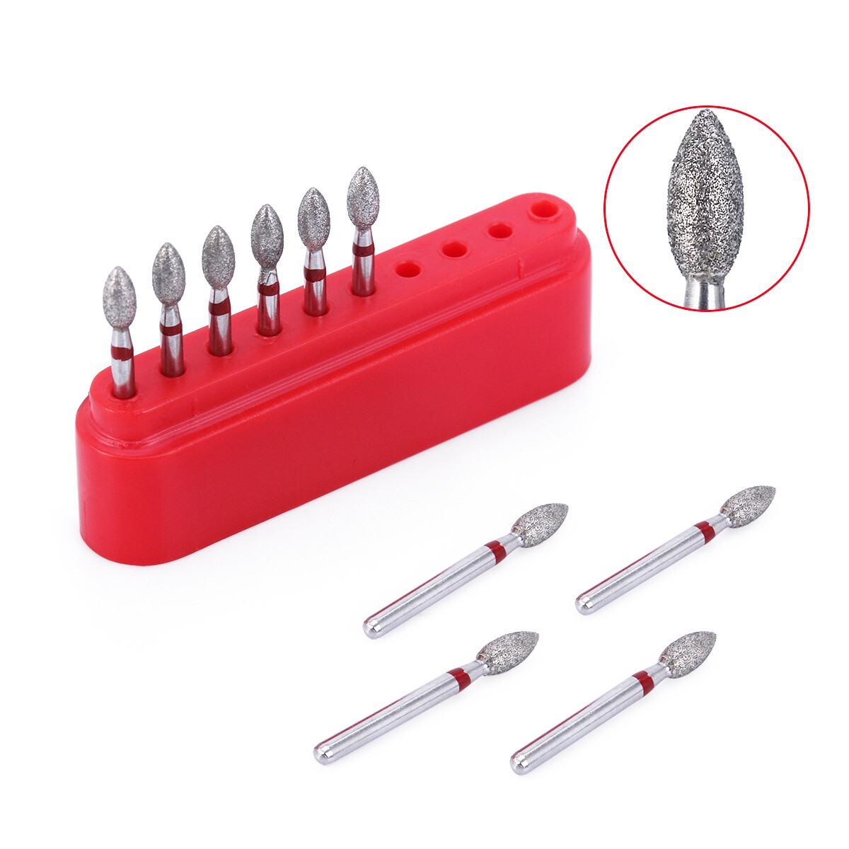 10Pcs Dental Diamond Burs FG Football #368-023F Fine Red DEFEND Friction Grip