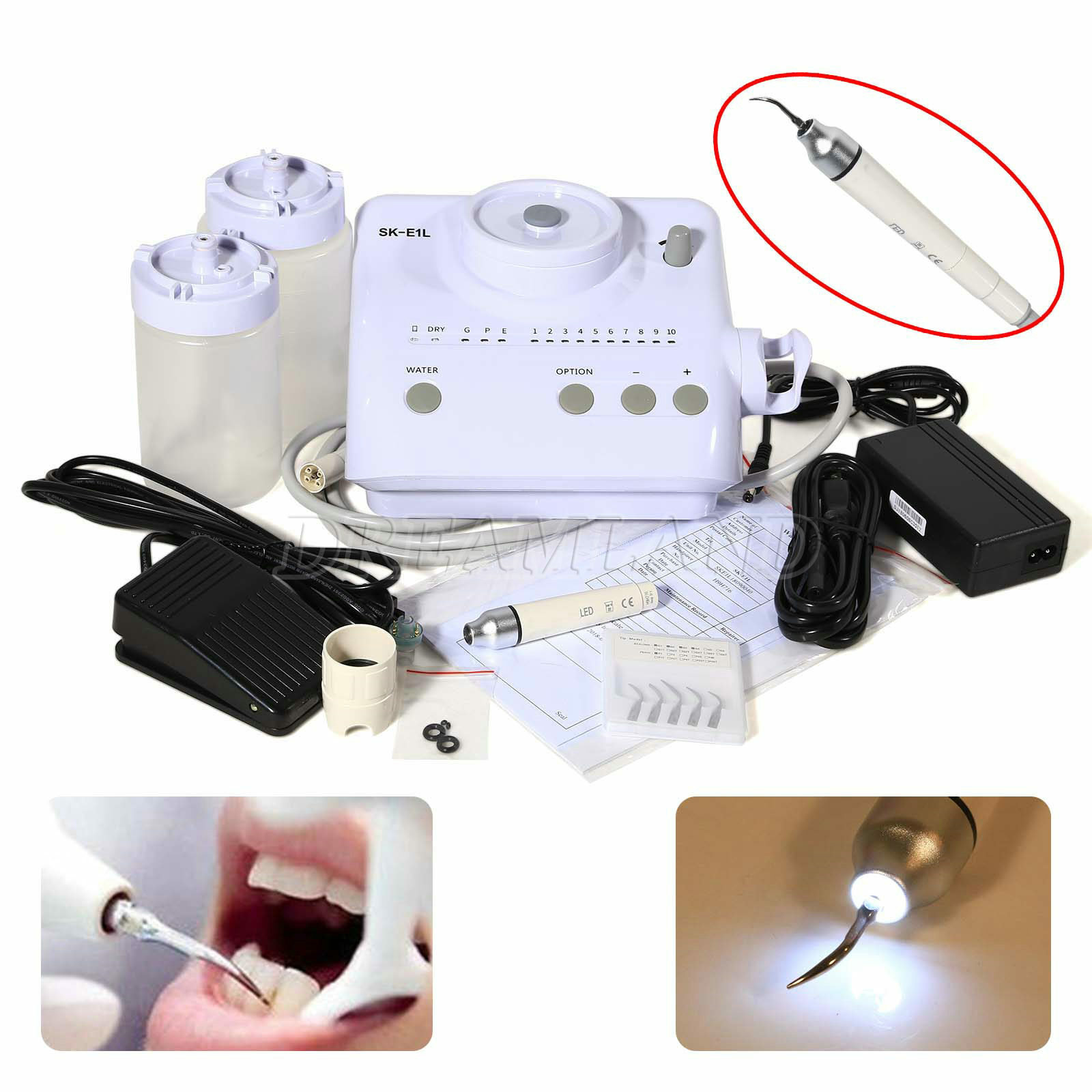 For Cavitron EMS Dental Ultrasonic Scaler with LED Handpiece + 2 Bottles o’c