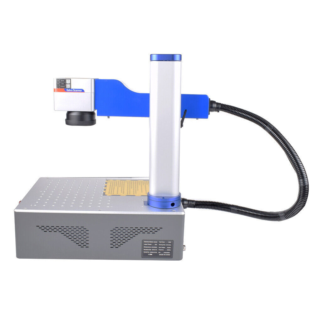 Raycus QS 30W Fiber Laser Marking Engraving Machine + Rotary For Metal Aluminum