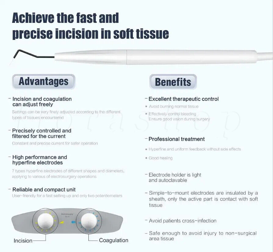 Dental Electro Electrosurgery Unit Machine High Frequency Electric / 7 Knife Tip