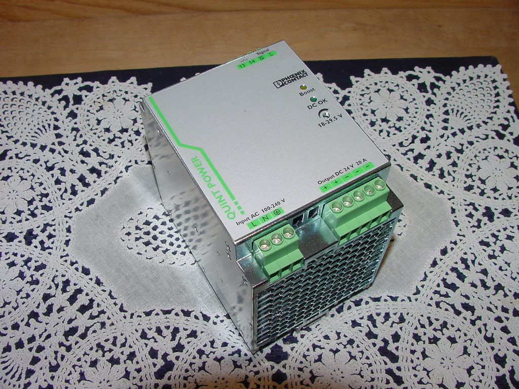 Phoenix Contact Quint-PS/1AC/24DC/20 Power Supply, Input 100-240Vac, Out 24V/20A