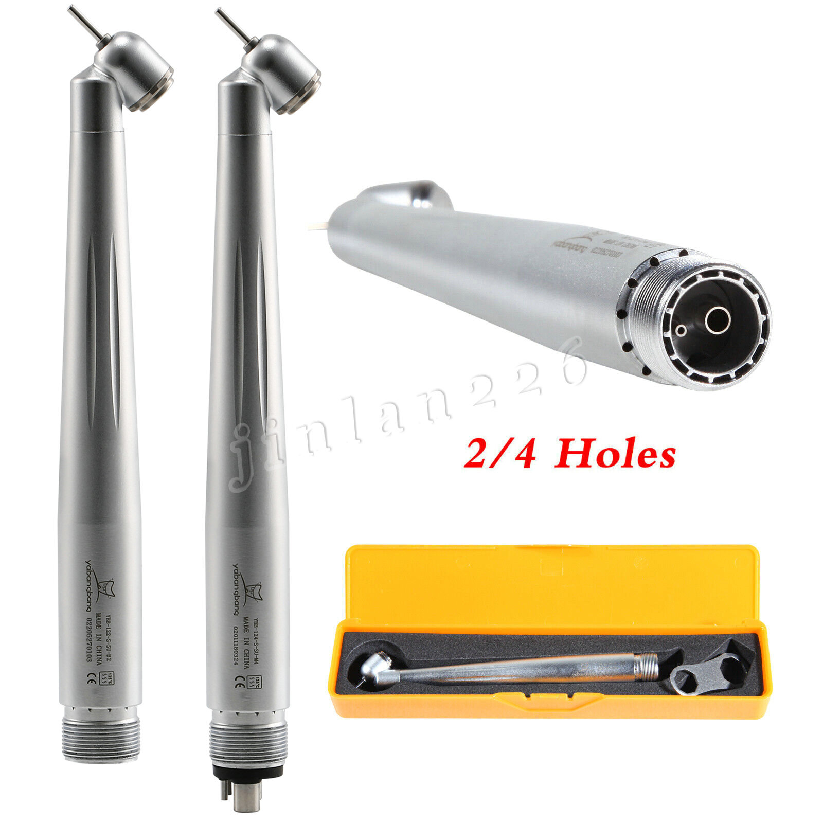 FDA Dental 45 Degree LED Handpiece High Speed Push Air Turbine NSK Style 4 Hole