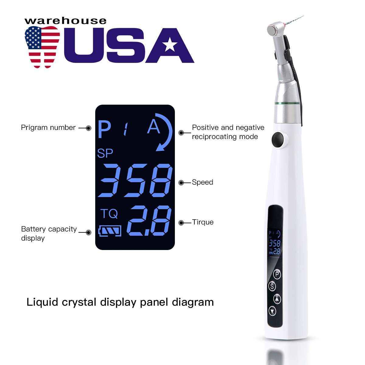 Dental Ergonomic Cordless LED Endo Motor 16:1 high speed Piece