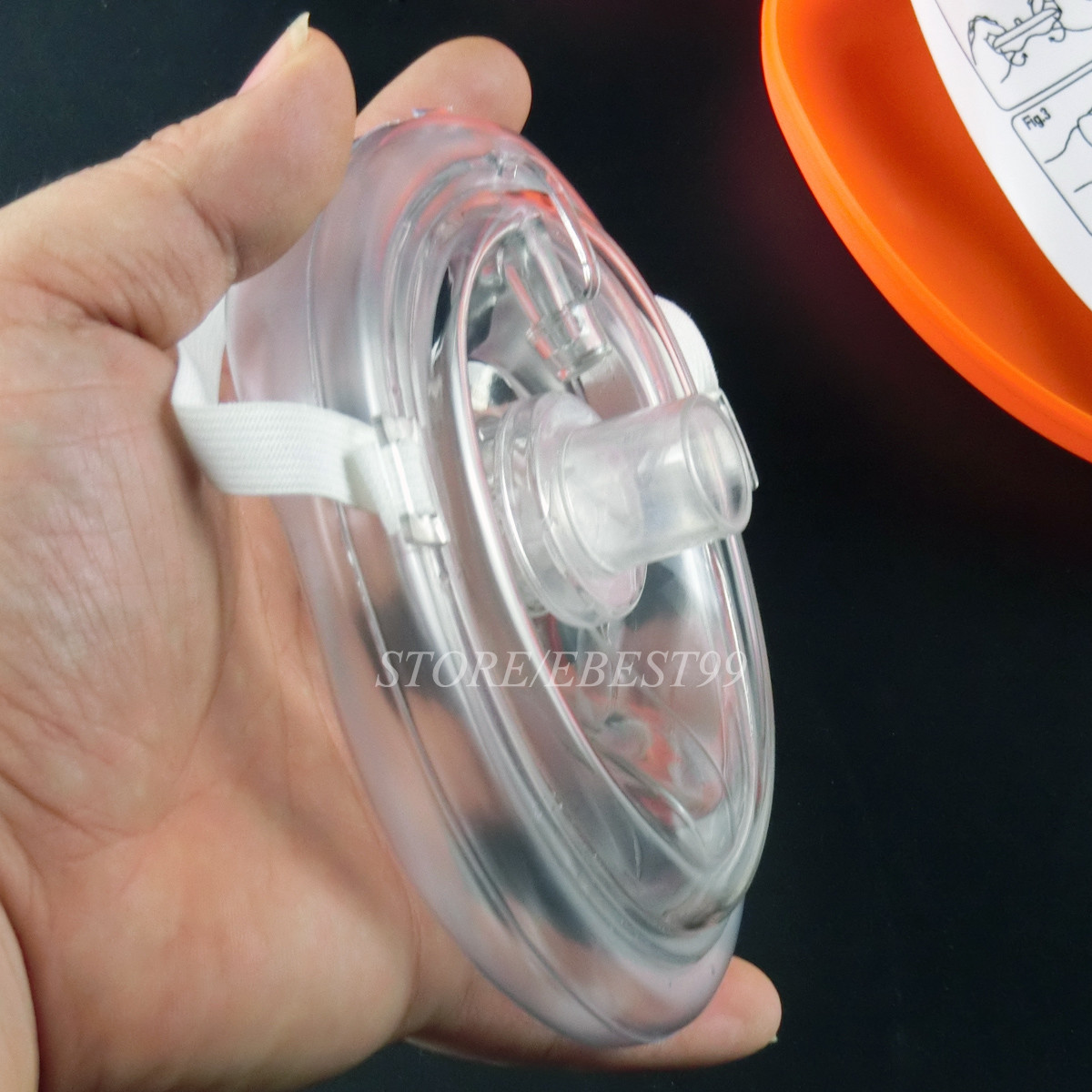 1x Orange CPR Pocket Face Shield Resuscitator Rescue cpr kit Face shield