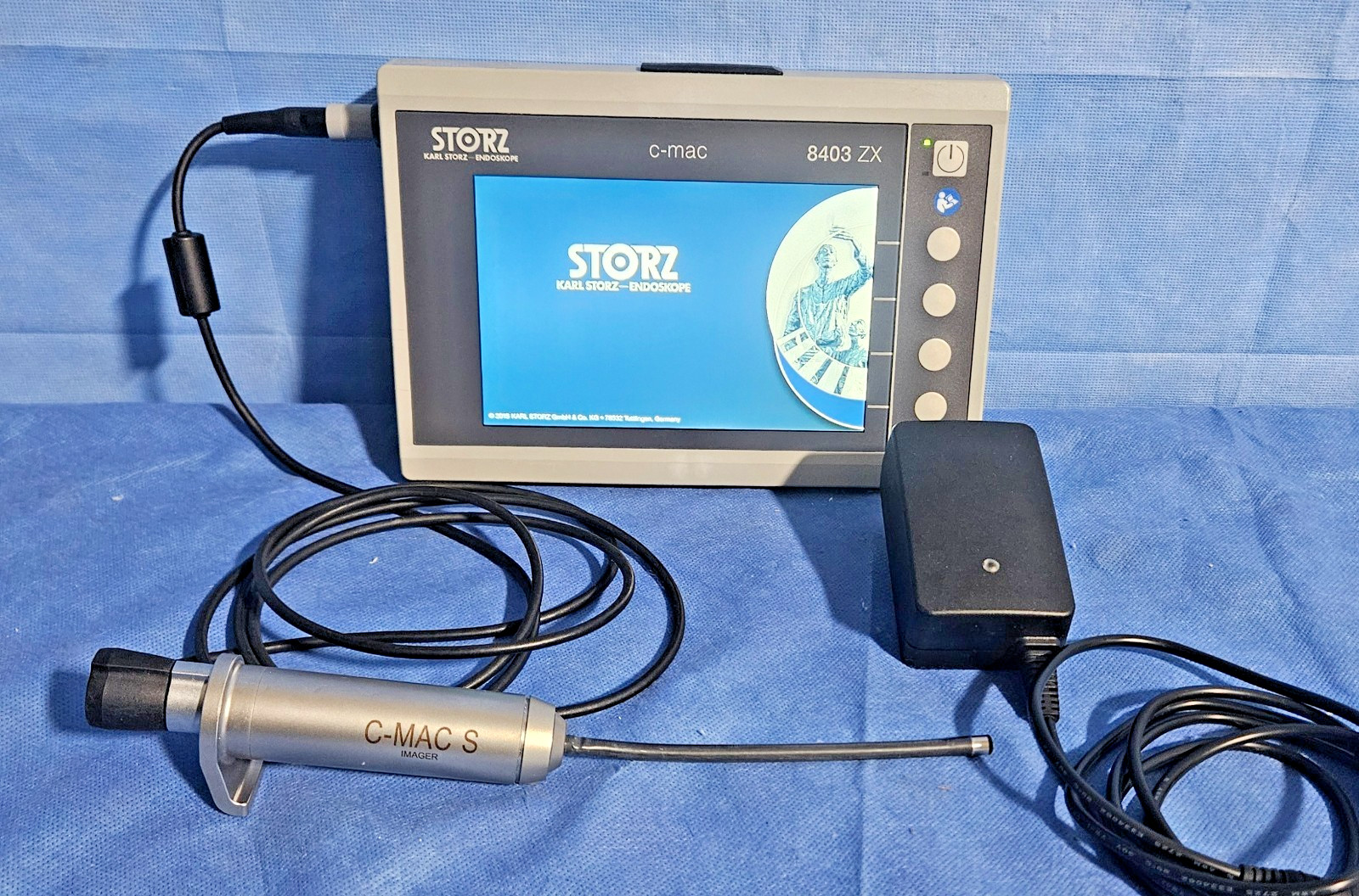 Storz C-Mac Intubation System W/8403ZX Monitor, 8403XSI Imager And Power Supply.