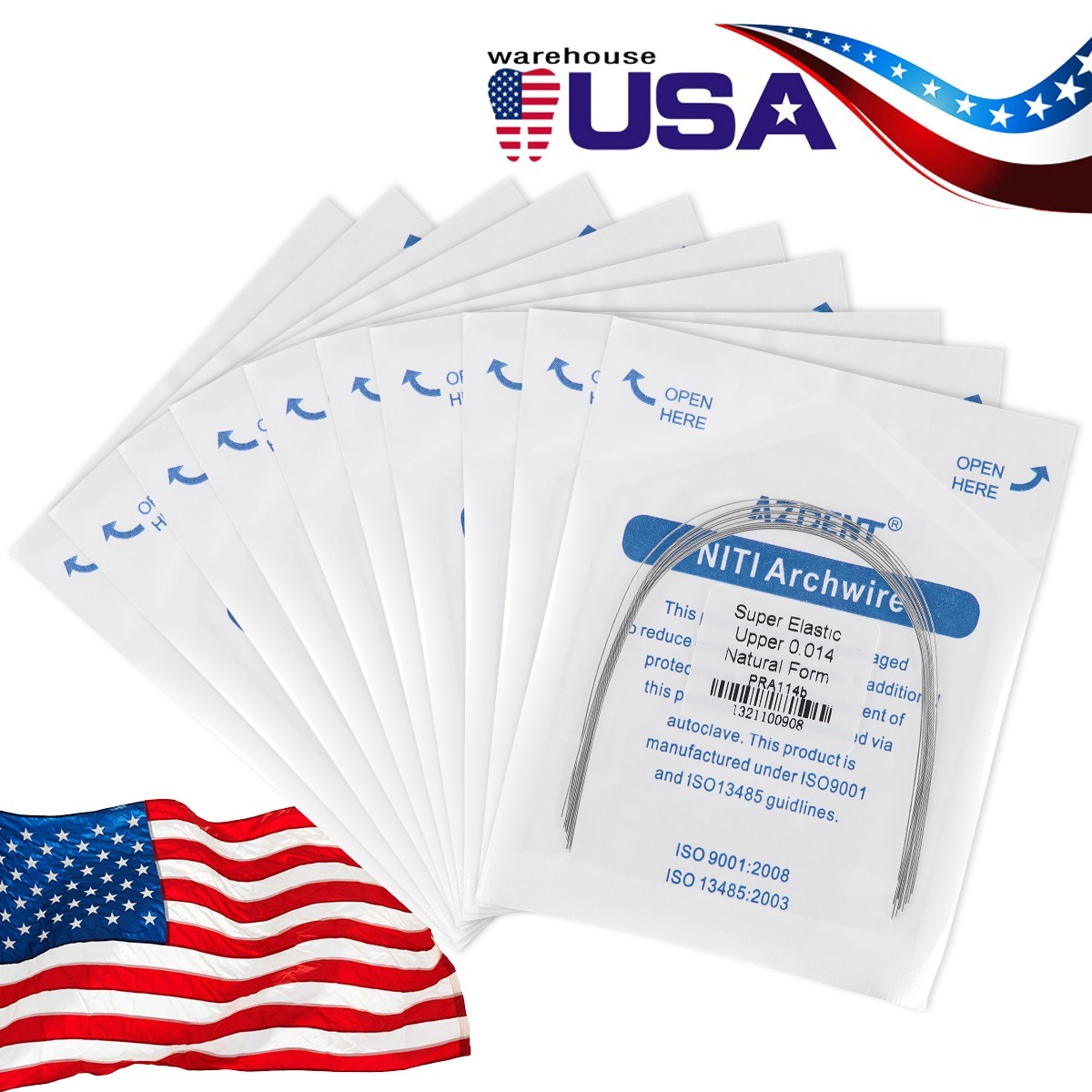 AZDENT Dental Orthodontic Round Arch Wire Oval Form Oval Round Stainless Steel