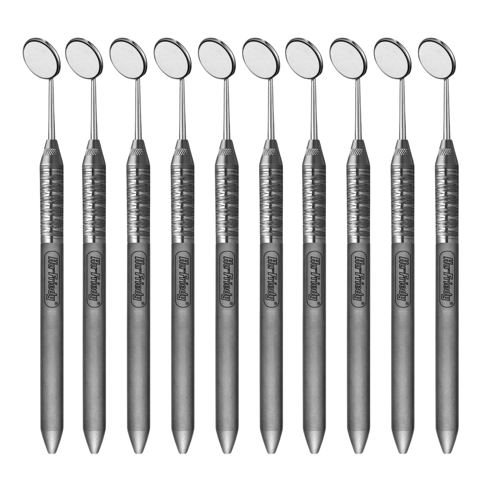10X Hu-Friedy MH6 Handle With Single Side Dental Mirror MIR4 Complete Set