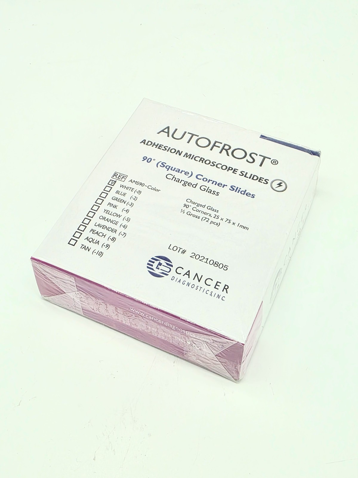 Autofrost AMS90-White Microscope Slides Charged Glass
