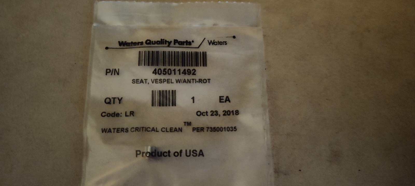 NEW! Waters Needle Seat Vespel w/Anti rot Acquity HPLC UPLC PN: 405011492