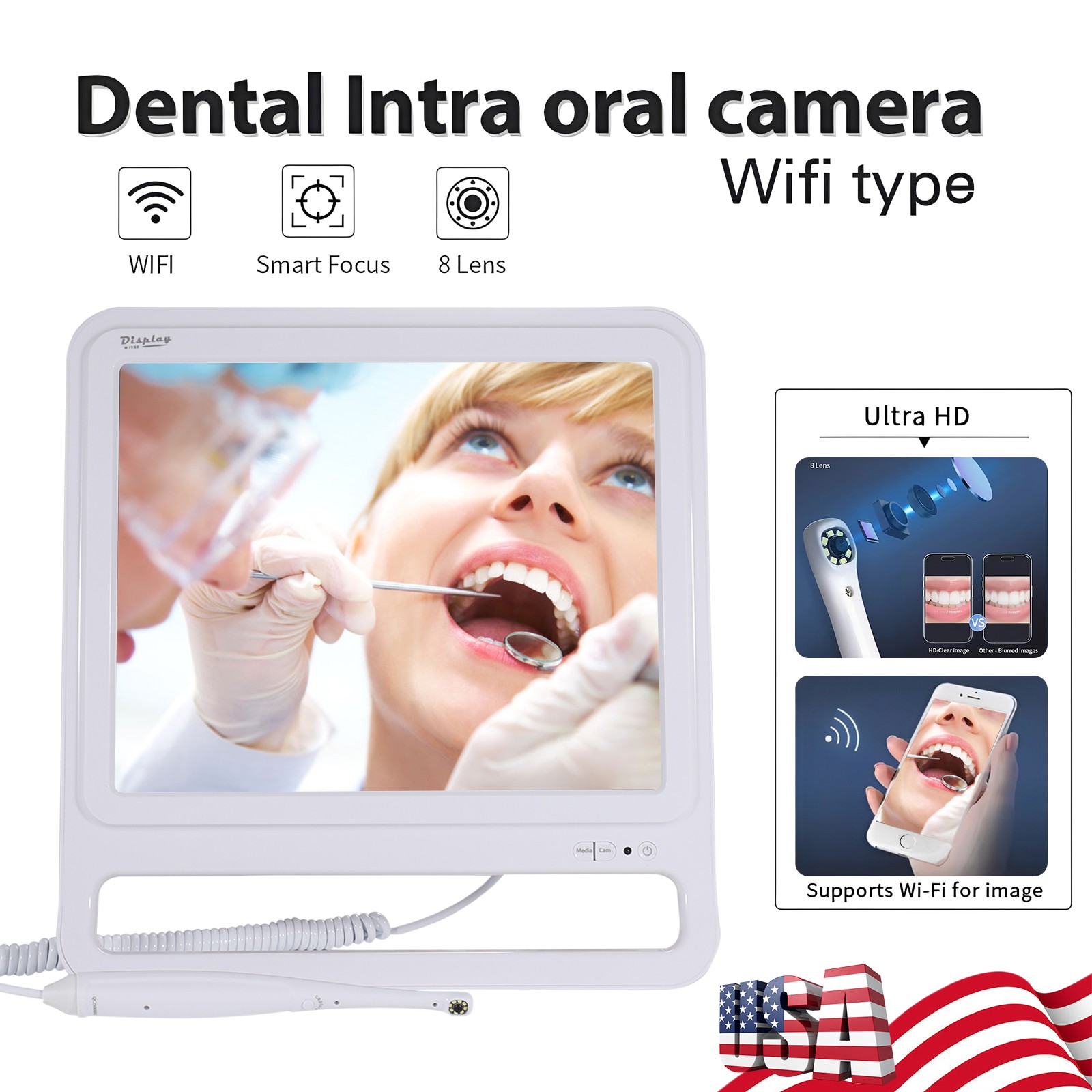 WiFi Dental Intraoral Camera Wireless 3.0 Mega Pixels HD Clear Image
