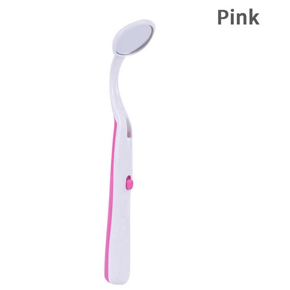 Mirror With LED Light Oral Teeth Checking Mirror Tooth Care Dentist Tools Pink