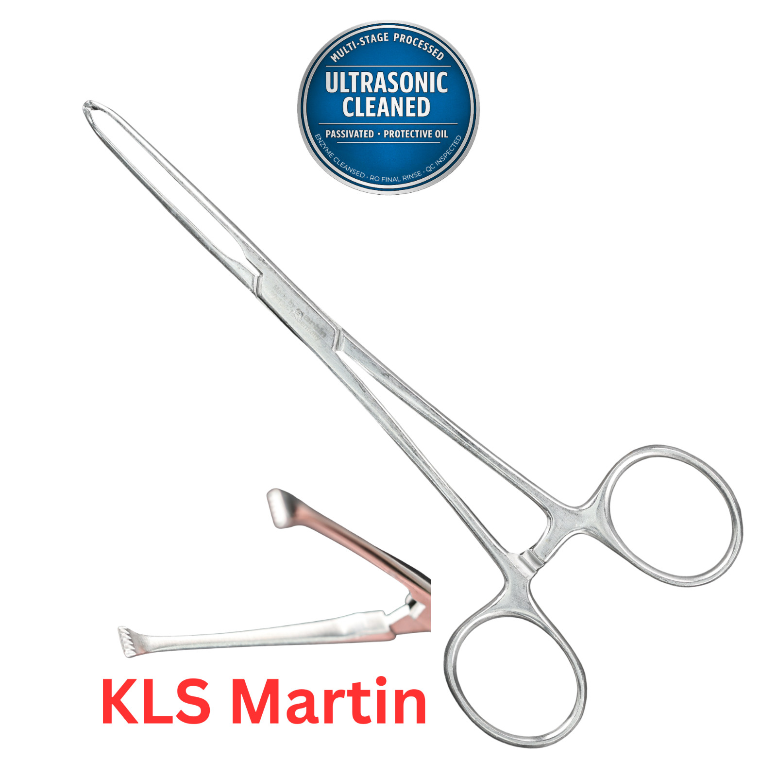 KLS Martin 30-134-15 Allis Tissue Forceps, 5×6 Teeth, Straight, 6-1/8″