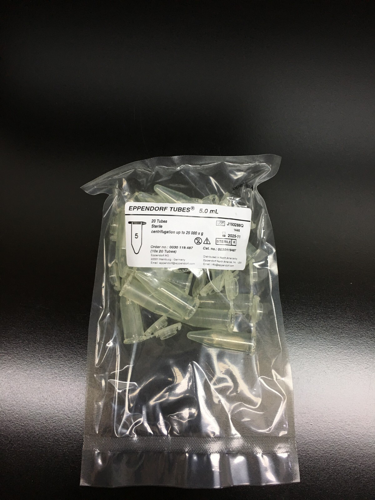 Eppendorf Cat No 0030119487 Sealed Clear Conical Tubes 5mL 17mm