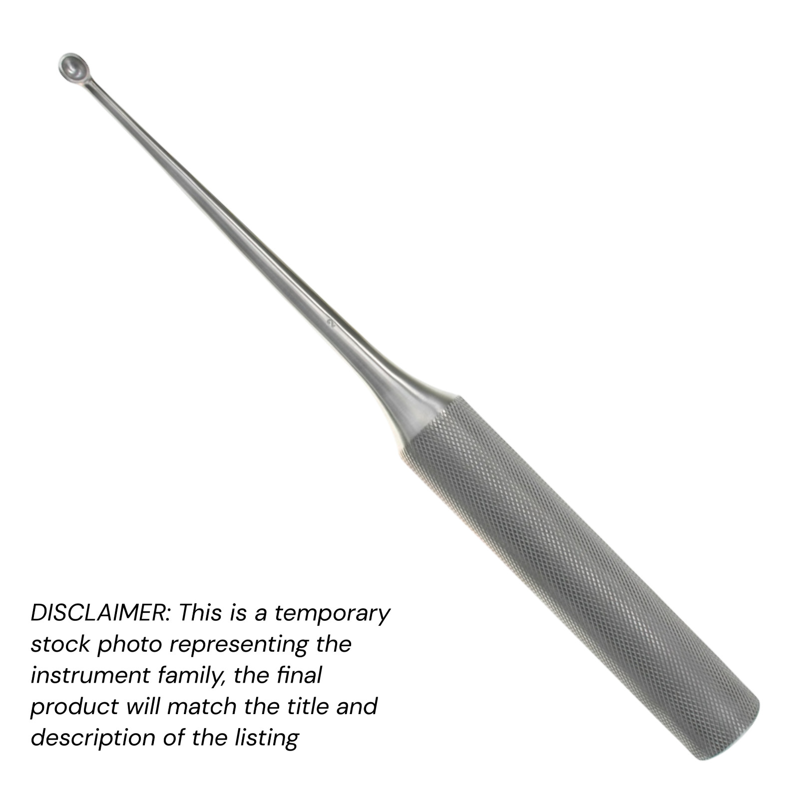 Set of 5 Spinal Curettes, Straight, Oval Cup, 11″, Sz: 6 (10×14 mm), Economy