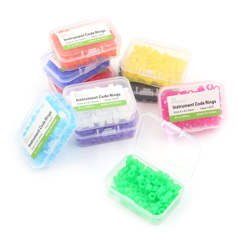 100 Pcs 135ºC Dental Silicone Instrument Color Code Ring Small Optional 10 Color