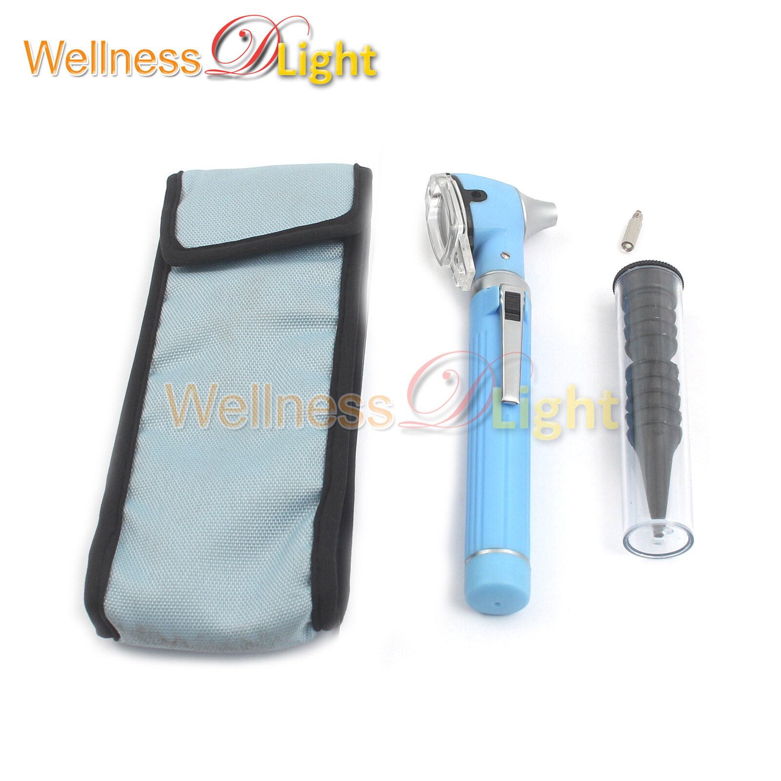 Sky-Blue LED F.O. Fiber Optic Mini Otoscope, Compact Pocket (F.o) Illumination