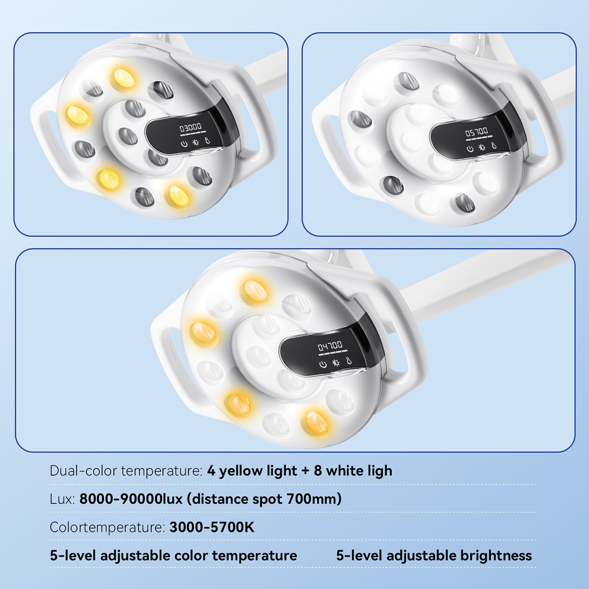 9W Dental 6 White LED Lamp Oral Light Ra90 Lamp For Unit Chair