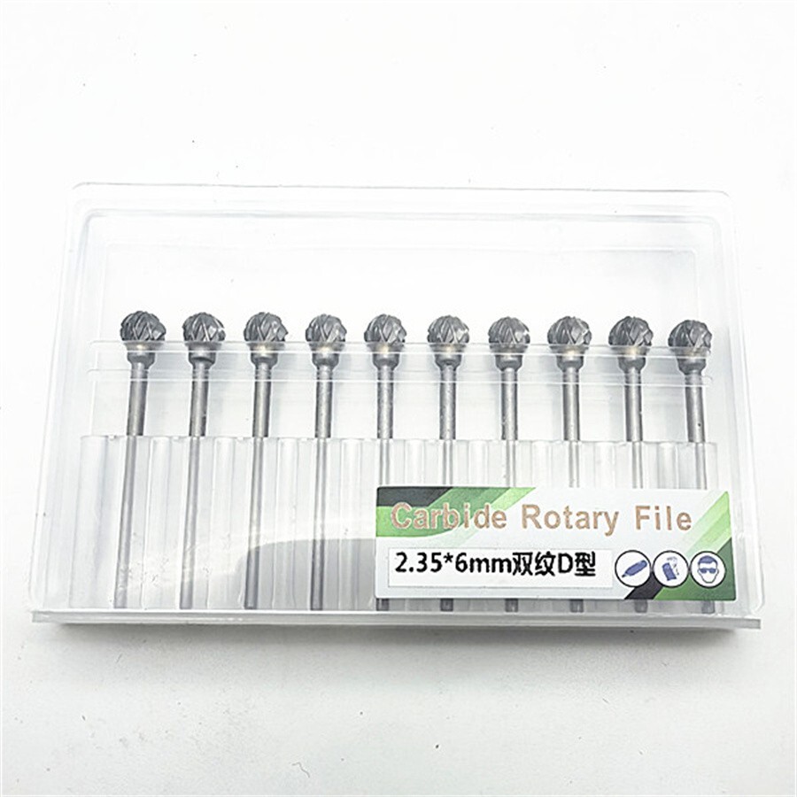 10 Pcs Dental Lab Polishing Bur Drills Tungsten Steel Carbide Burs Burrs 2.35MM