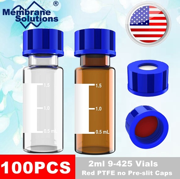2mL Amber/Clear Autosampler Vials 9-425 Precision Screw Cap For Agilent