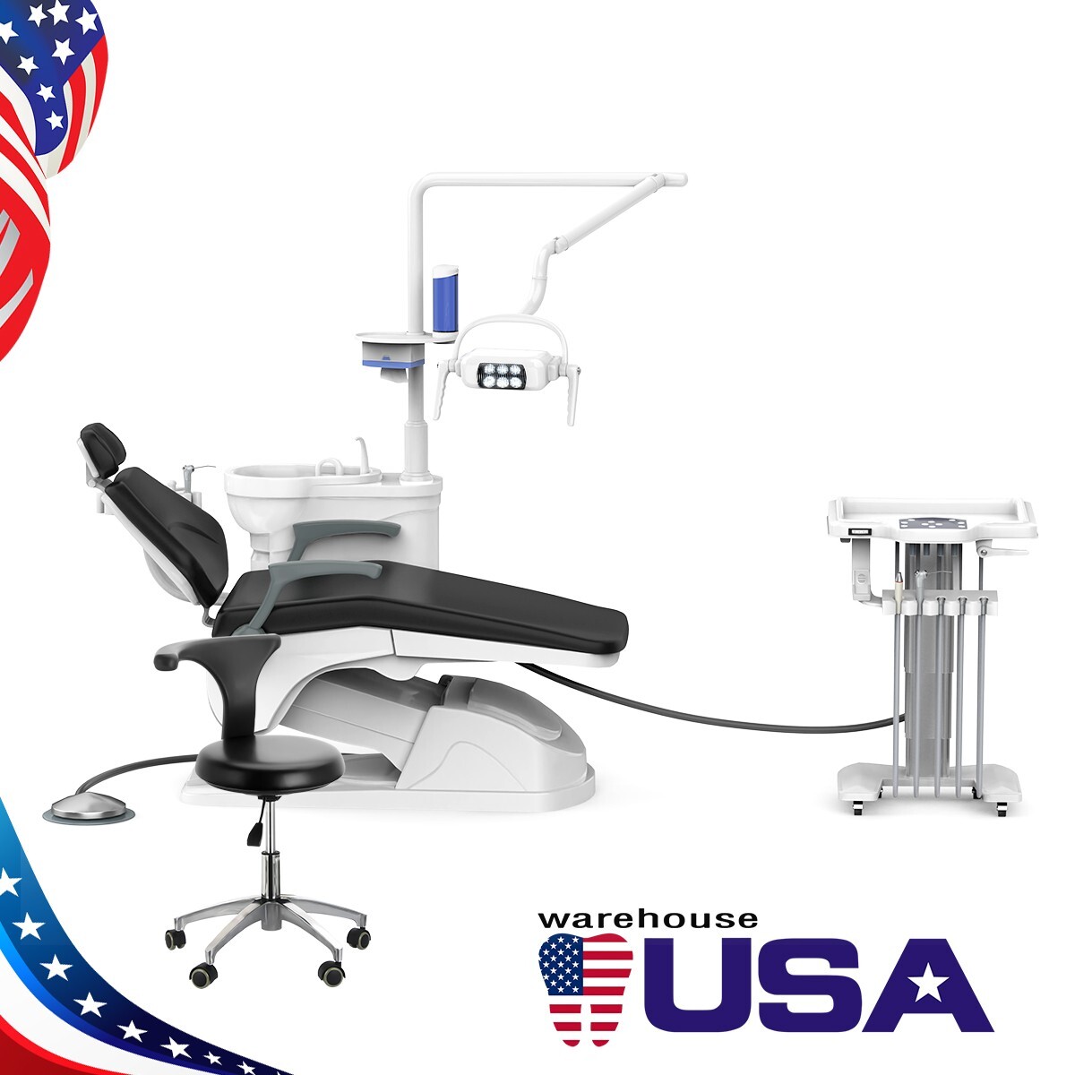 Dental Unit Chair Integral Computer Controlled DC / Mobile Delivery Unit 4 Hole