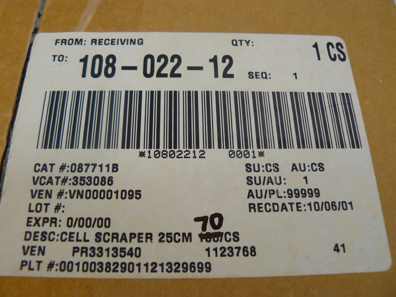 BECTON DICKINSON FALCON 353086 STERILE CELL SCRAPERS CASE OF 70 NEW