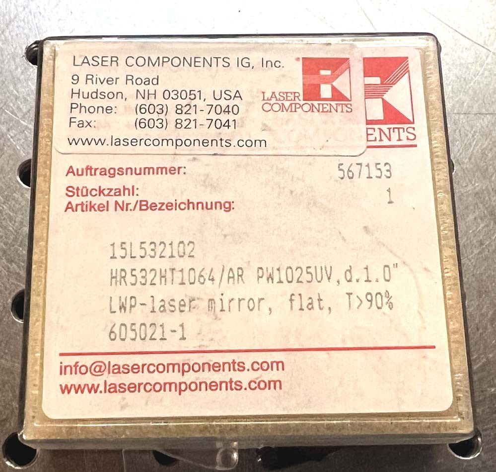 Laser Components Harmonic Separator LWP HR 532nm HT 1064nm 90%T