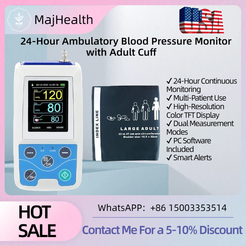 24-Hour Ambulatory Blood Pressure Monitor with Adult Cuff – Fast US Shipping