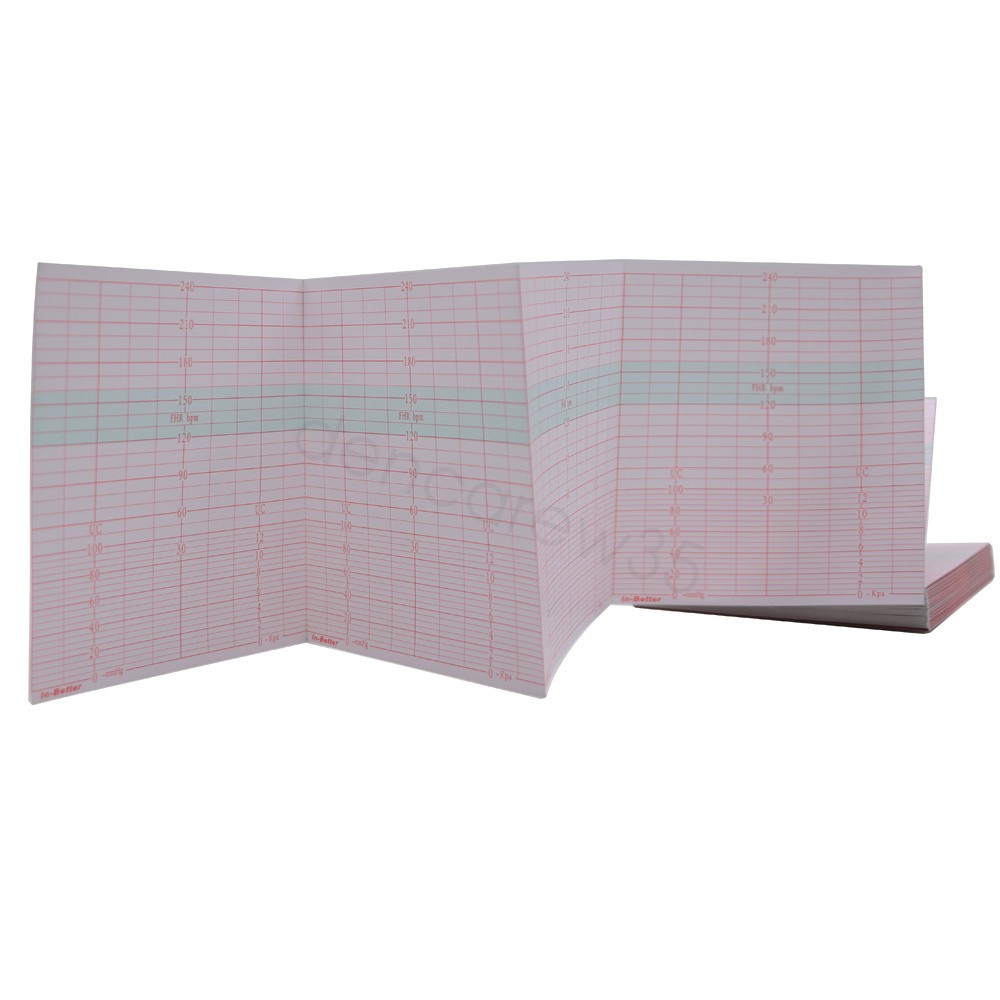 ECG EKG Fetal Monitoring Paper 100*112MM Chart 5 Packs per Case ,For CONTEC,US