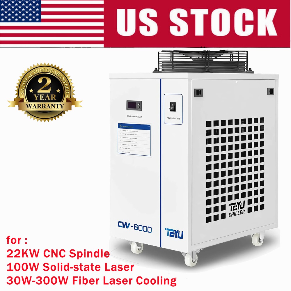 S&A CW-6000DN Industrial Water Chiller for 100W Solid-state Laser/22KW CNC 110V